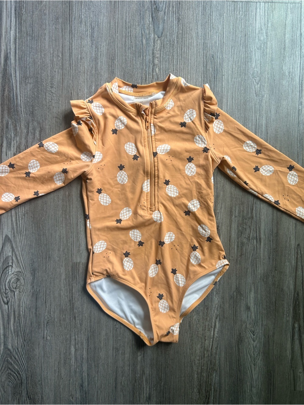 Petit Lem Peach colored Pineapple One-Piece Swimsuit
